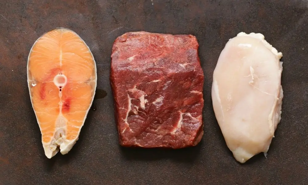 raw meat fish chicken ingredients