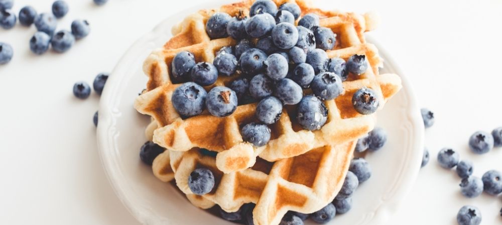 waffles with blueberries