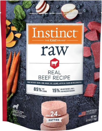 Instinct Frozen Raw Patties Grain-Free Real Beef