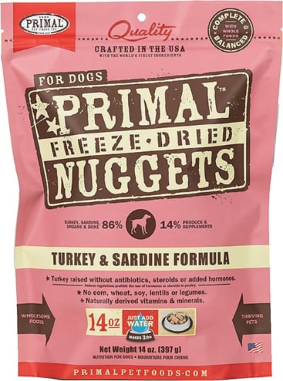 Primal Nuggets Grain-Free Raw Freeze-Dried Turkey Sardine